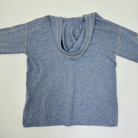 Johnny Was Sovanna Baja 100% Cashmere Embroidered Hoodie Blue Large Boho - Picture 8 of 16